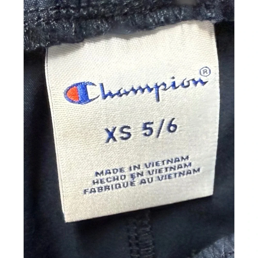 Champion Boys Navy Blue Athletic Shorts XS 5/6 Elastic Waist Drawstring Pockets